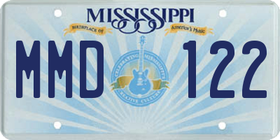 MS license plate MMD122