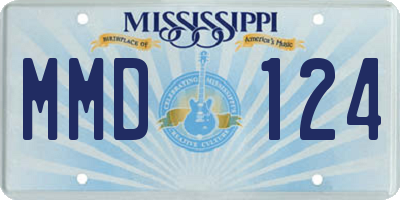 MS license plate MMD124