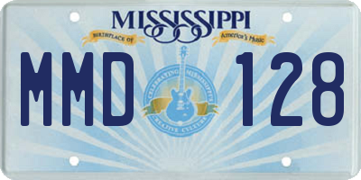 MS license plate MMD128