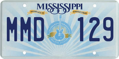 MS license plate MMD129