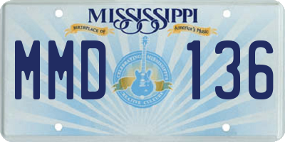 MS license plate MMD136