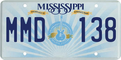 MS license plate MMD138
