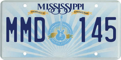 MS license plate MMD145