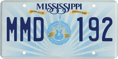 MS license plate MMD192