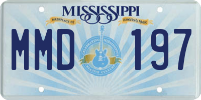 MS license plate MMD197