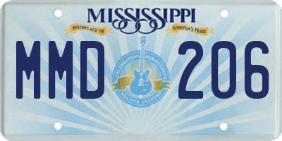 MS license plate MMD206