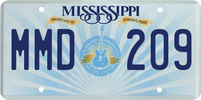 MS license plate MMD209