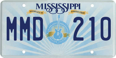 MS license plate MMD210