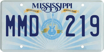 MS license plate MMD219