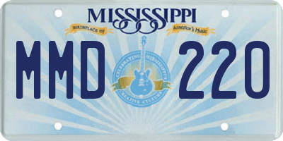 MS license plate MMD220