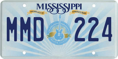 MS license plate MMD224