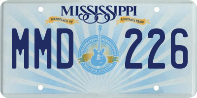 MS license plate MMD226