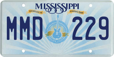 MS license plate MMD229
