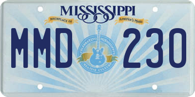 MS license plate MMD230