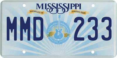MS license plate MMD233