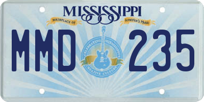 MS license plate MMD235