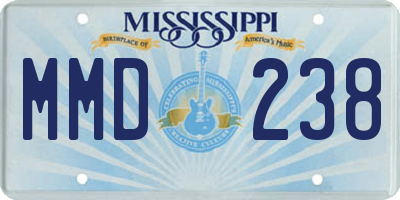 MS license plate MMD238