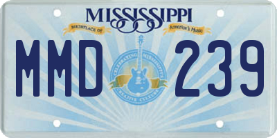 MS license plate MMD239