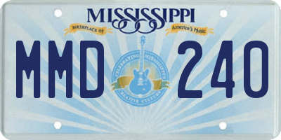 MS license plate MMD240