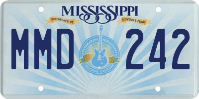 MS license plate MMD242