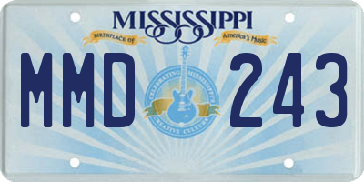 MS license plate MMD243