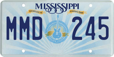 MS license plate MMD245
