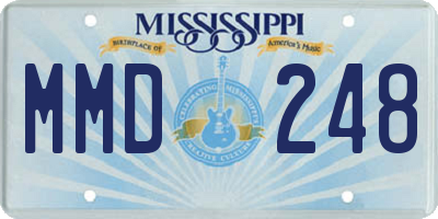 MS license plate MMD248