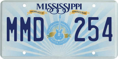 MS license plate MMD254