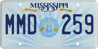 MS license plate MMD259