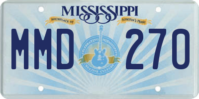 MS license plate MMD270