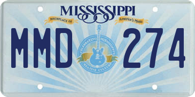 MS license plate MMD274