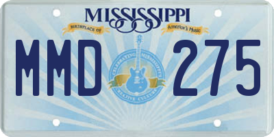 MS license plate MMD275