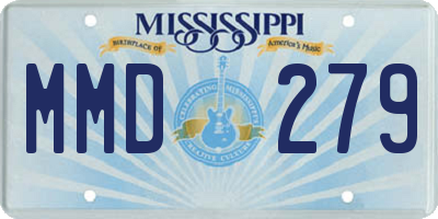 MS license plate MMD279