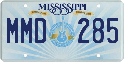 MS license plate MMD285