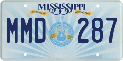 MS license plate MMD287