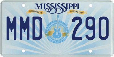 MS license plate MMD290