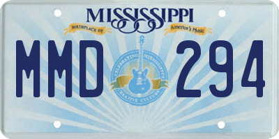 MS license plate MMD294
