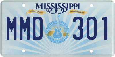 MS license plate MMD301