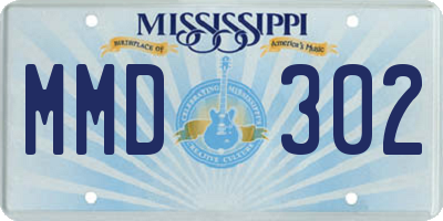 MS license plate MMD302