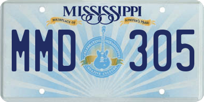 MS license plate MMD305