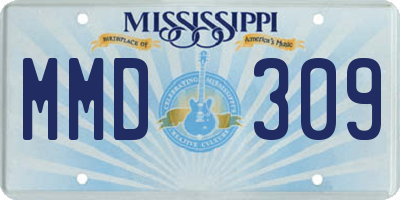 MS license plate MMD309