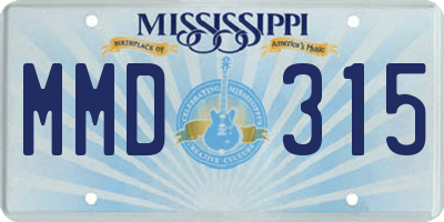 MS license plate MMD315