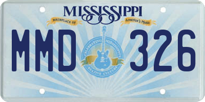 MS license plate MMD326