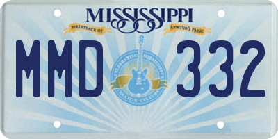 MS license plate MMD332