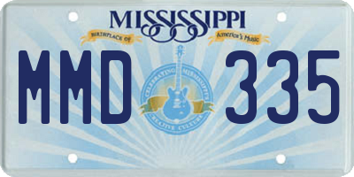 MS license plate MMD335