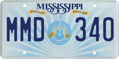 MS license plate MMD340