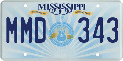 MS license plate MMD343