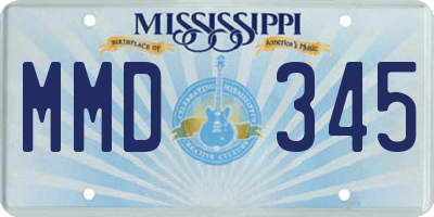 MS license plate MMD345
