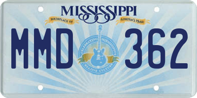 MS license plate MMD362