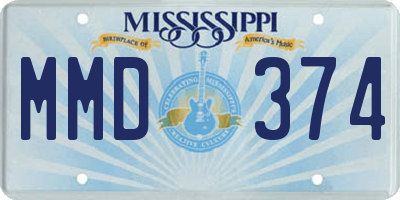 MS license plate MMD374